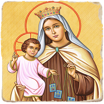 Our Lady of Mt,Marble Icon,Handmade,Baptism gift,Christian Icon