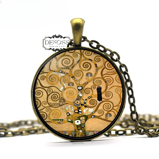 Gustav Klimt,Tree of Life Necklace,Famous Paintings Symbolist