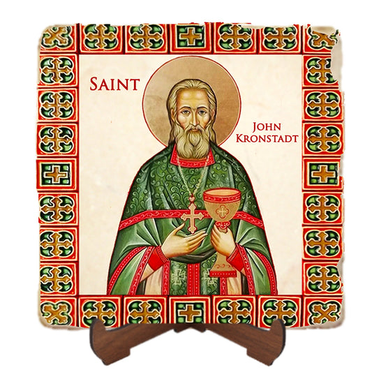 St.John Kronstadt Icon,Men Saints,Marble Icon,Handmade,Prayer gift,Christian Icon