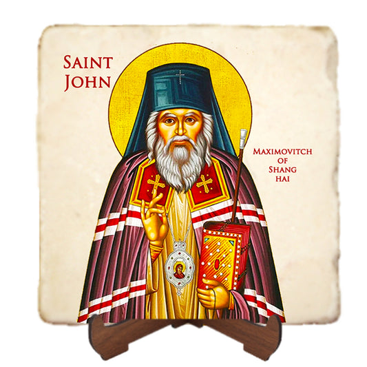 St.John Maximovitch Icon,Men Saints,Marble Icon,Handmade,Prayer gift,Christian Icon