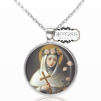 Saint Rose of Lima Catholic Medal Pendant Necklace