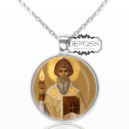 Saint Spyridon Necklace,Handmade Christian Pendant,Religious Jewelry