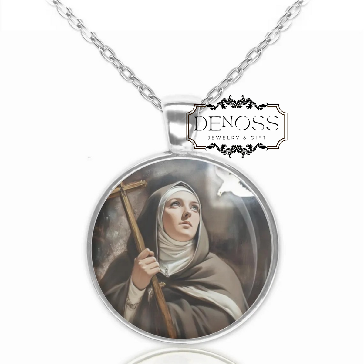 Saint Teresa of Avila,Saint Teresa of Jesus Catholic Necklace,Medal Pendant