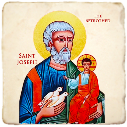 St.Joseph the Betrothed Icon,Men Saints,Marble Icon,Handmade,Prayer gift,Christian Icon
