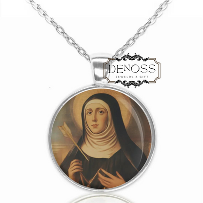 Saint Teresa of Jesus (Teresa of Avila) Catholic Necklace,Patron Pendant