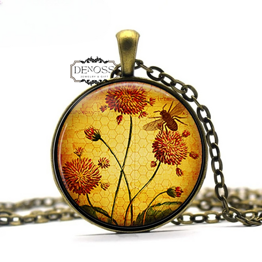 Honey Bee Garden necklace,honeybee gift,beekeeper gift