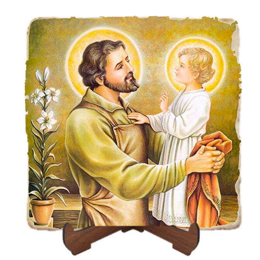 St.Joseph the Worker Icon,Men Saints,Marble Icon,Handmade,Prayer gift,Christian Icon