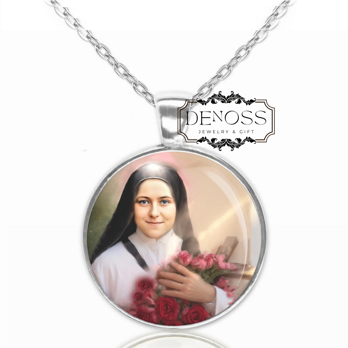 Saint Therese Catholic Saint Medal Pendant Necklace