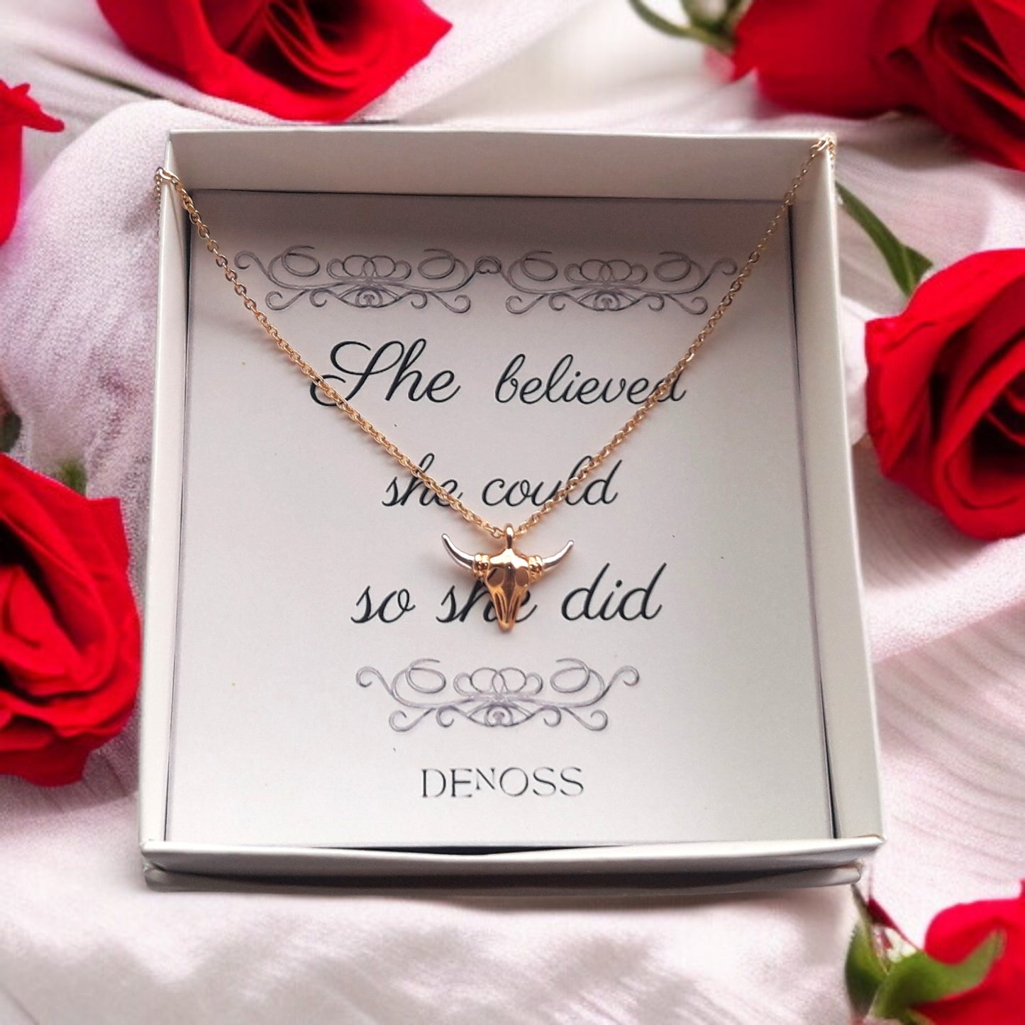 Buffalo Skull Gold Necklace