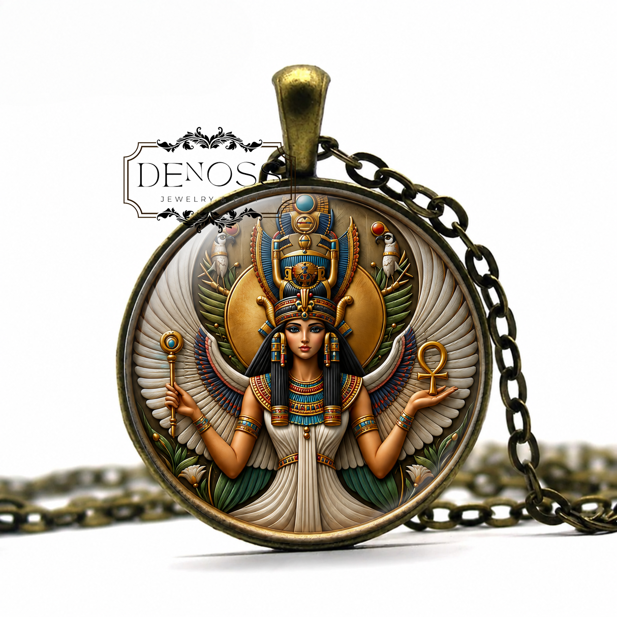 ISIS  Egyptian Necklace,Goddess of Healing,Goddess of Fertility,Goddess of Motherhood,Goddess of Magic,Death and Rebirth