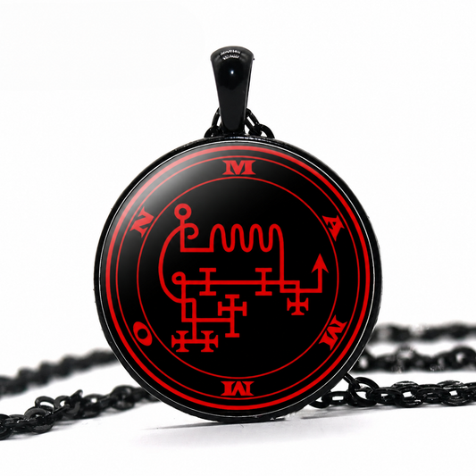 Mammon Sigil Pendant Necklace,Wealth Prosperity Talisman Necklace