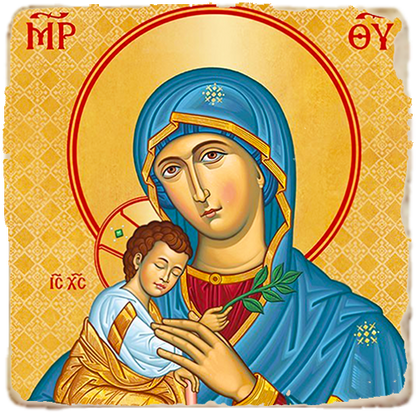 Our Lady of Peace,Marble Icon,Handmade,Baptism gift,Christian Icon