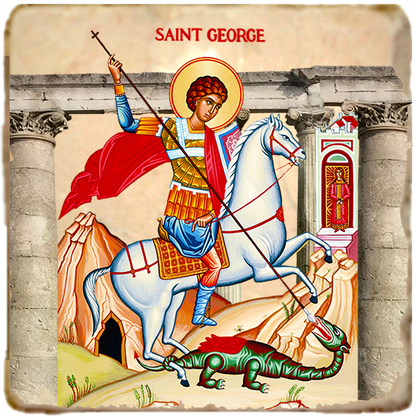 St.George Icon,Men Saints,Marble Icon,Handmade,Prayer gift,Christian Icon