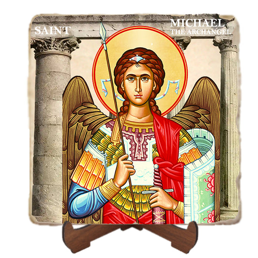 St Michael (military) Icon,Marble Icon,Handmade,Baptism gift,Christian Icon