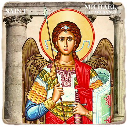 St Michael (military) Icon,Marble Icon,Handmade,Baptism gift,Christian Icon