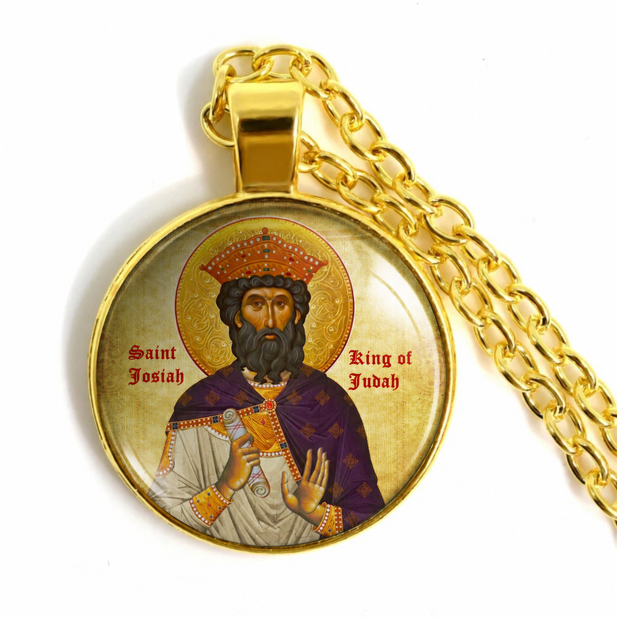 Saint Josiah King of Judah  Necklace