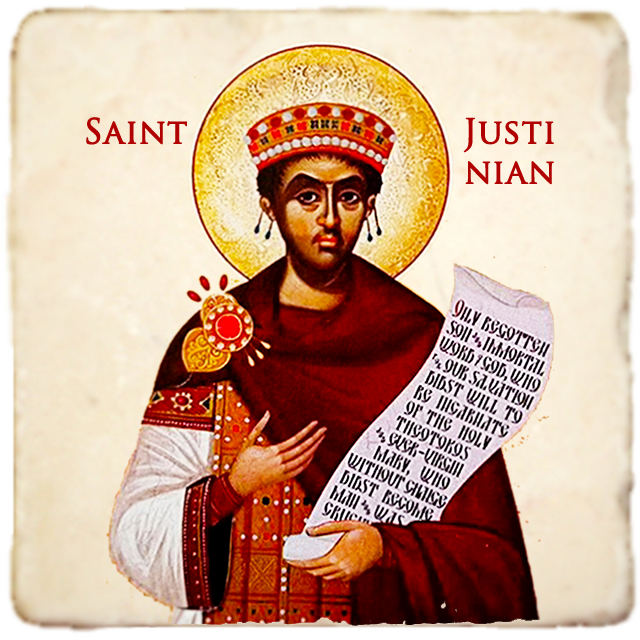 St.Justinian The Great Icon,Men Saints,Marble Icon,Handmade,Prayer gift,Christian Icon