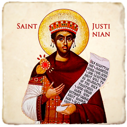 St.Justinian The Great Icon,Men Saints,Marble Icon,Handmade,Prayer gift,Christian Icon