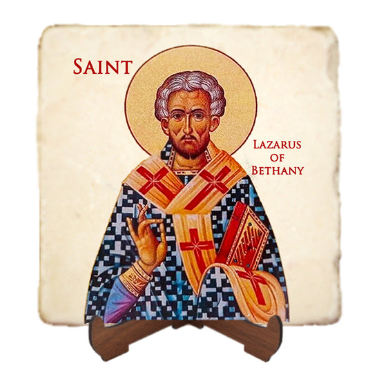 St.Lazarus of Bethany Icon,Men Saints,Marble Icon,Handmade,Prayer gift,Christian Icon