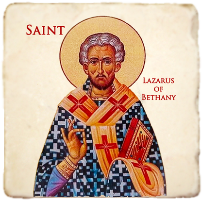 St.Lazarus of Bethany Icon,Men Saints,Marble Icon,Handmade,Prayer gift,Christian Icon