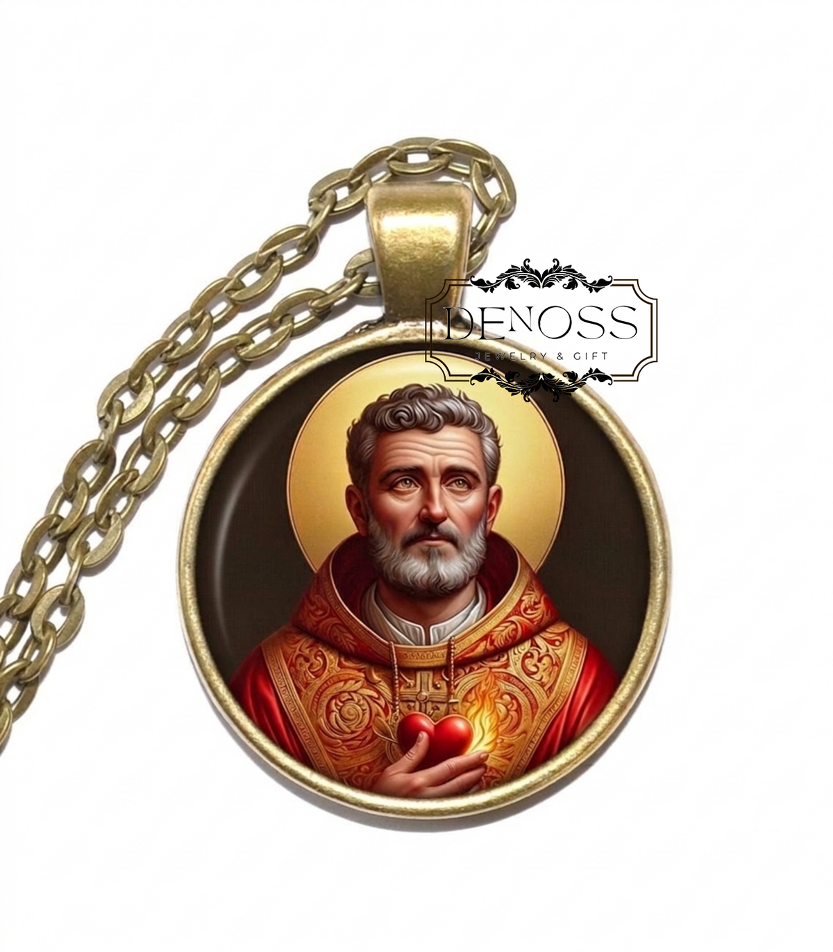 SAINT AUGUSTINE of HIPPO Necklace,Patron Saint of Theologians and Printers,Patron Saint of Those Seeking Spiritual Wisdom