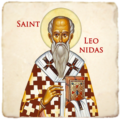 St.Leonidas Icon,Men Saints,Marble Icon,Handmade,Prayer gift,Christian Icon