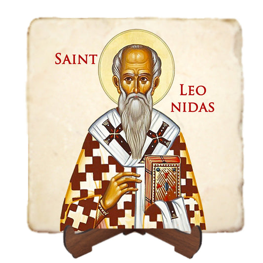 St.Leonidas Icon,Men Saints,Marble Icon,Handmade,Prayer gift,Christian Icon