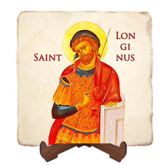 St.Longinus Icon,Men Saints,Marble Icon,Handmade,Prayer gift,Christian Icon