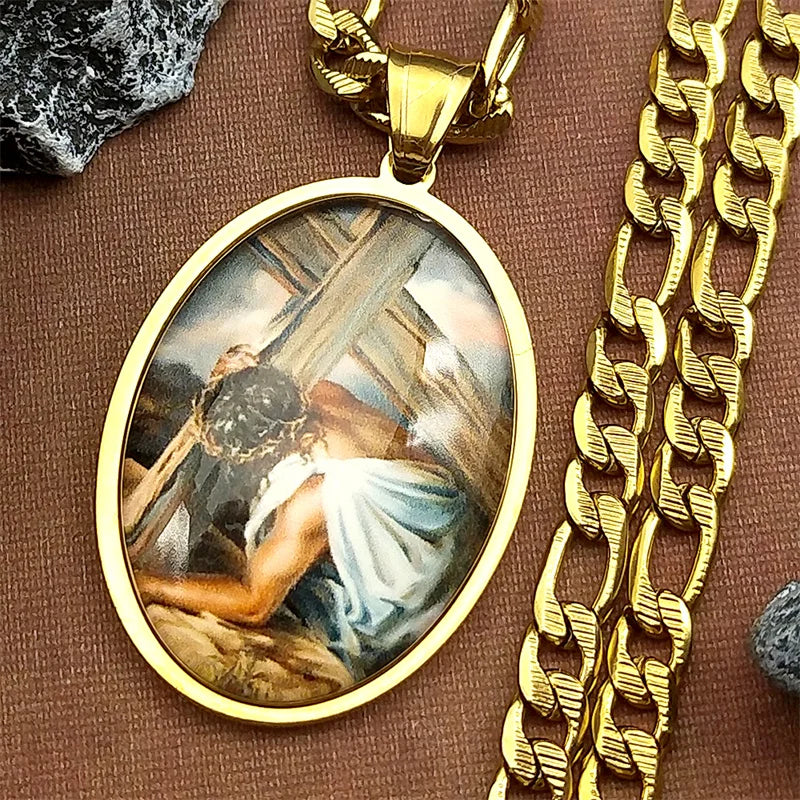 Jesus Cross Crucifix,Christian Necklace,Religious Gift Jewelry