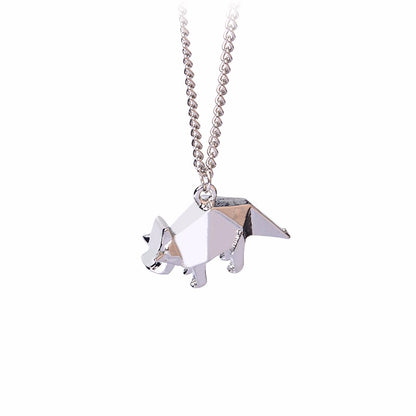 Origami Fatty Fox Gold-Silver Necklace