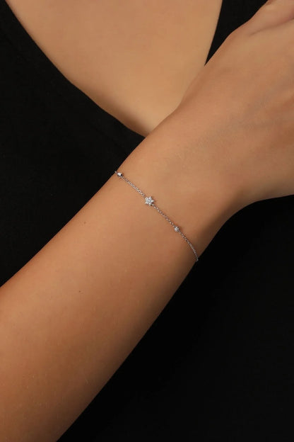 Silver White Zircon Stone Star Dorissa Bracelet