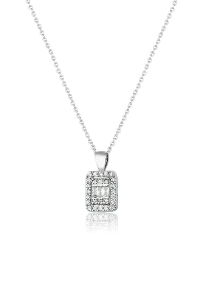 Women's Baguette Stone  Chain Necklace