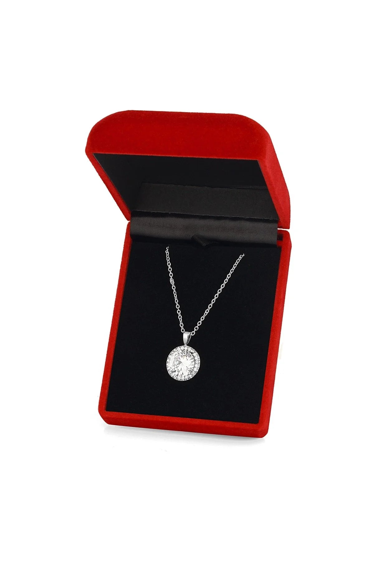 Silver Huge Zircon Necklace