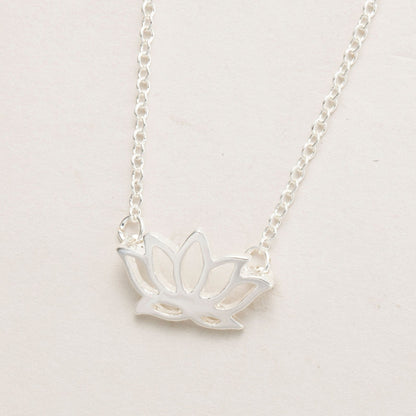 Lotus Flower Silver Necklace