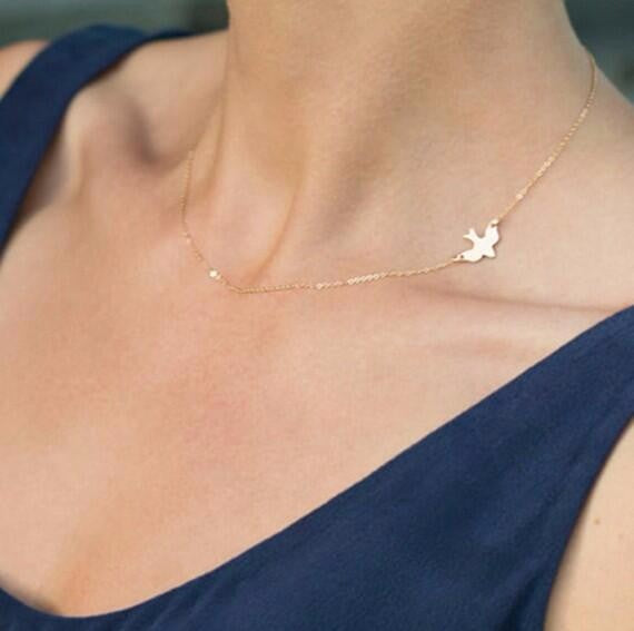 Bird Silver Choker Necklace