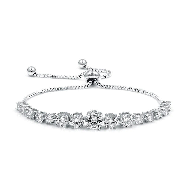 White Gold Platinum Marquise Tennis Bracelet