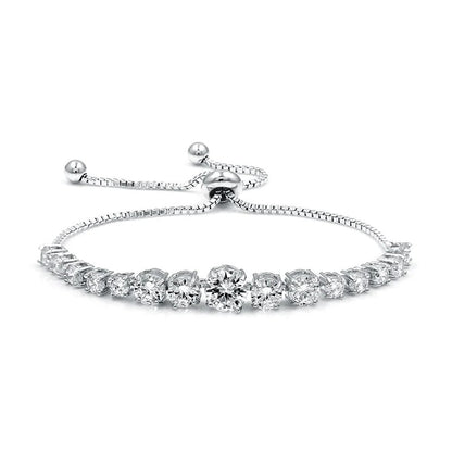 White Gold Platinum Marquise Tennis Bracelet