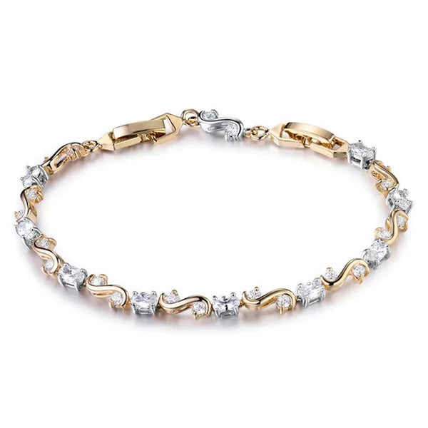 Elegant Round Cut Bracelet with Zircon Stones