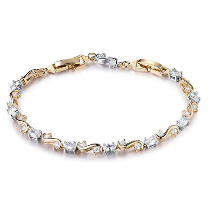 Elegant Round Cut Bracelet with Zircon Stones