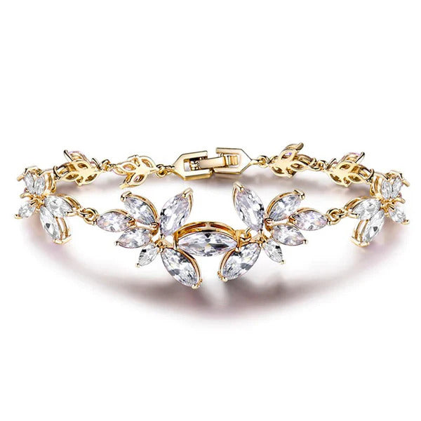 Elegant Crystal Flower Bracelet