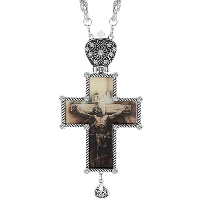 Silver Color Orthodox Cross Necklace,Christian Necklace,Jesus Religious Necklace