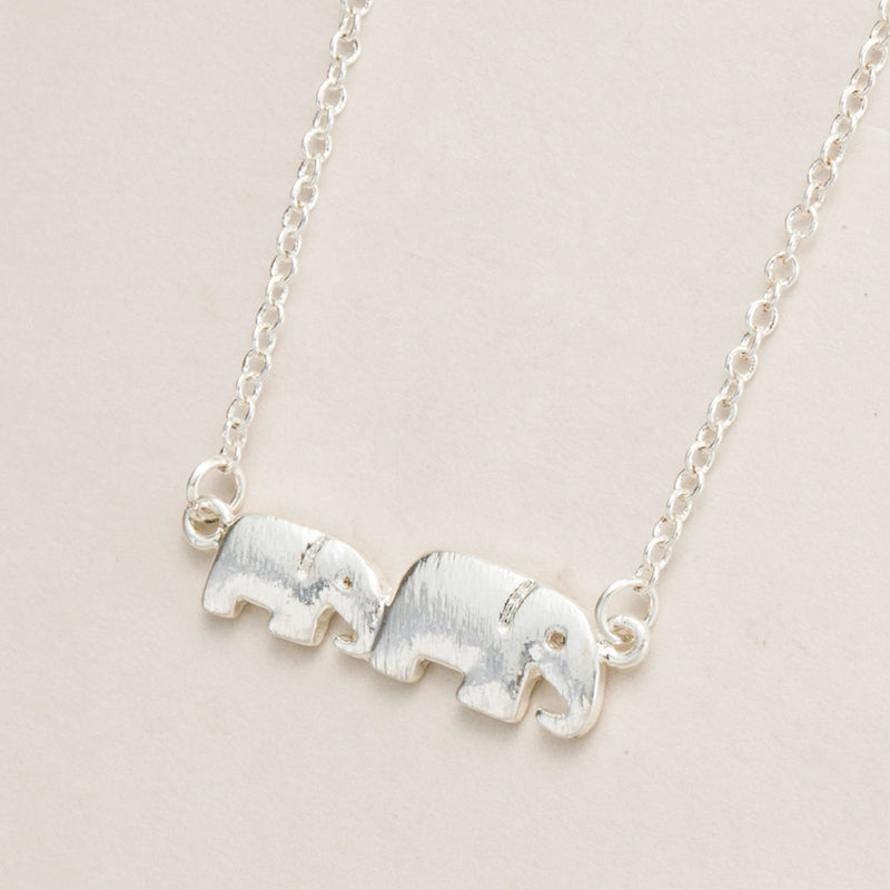 Mother and Baby Elephant Gold-Silver Necklace