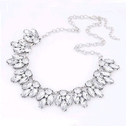 Crystal Flowers Gold-Silver Choker Necklace