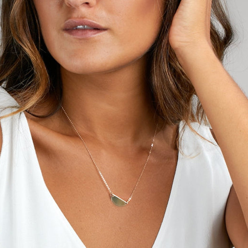 Half Moon Gold-Silver Necklace