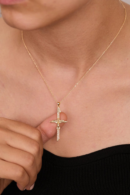 Women's Phoenix Cross Gold Necklace