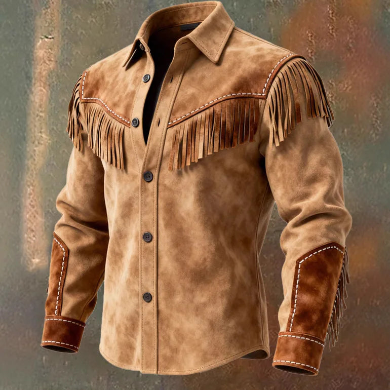 Men's Fur Fringed Jacket Coat - Denoss