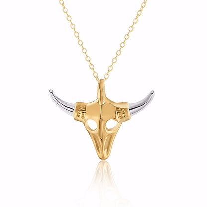 Buffalo Skull Gold Necklace