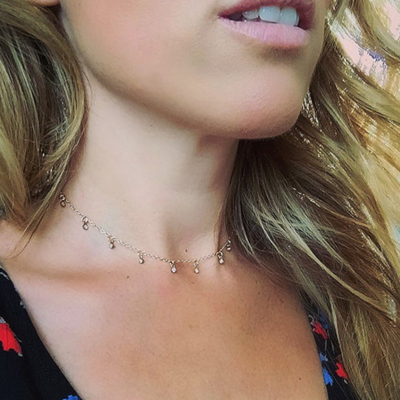 CZ Necklace For Women Charm Choker Gold-Silver Necklace