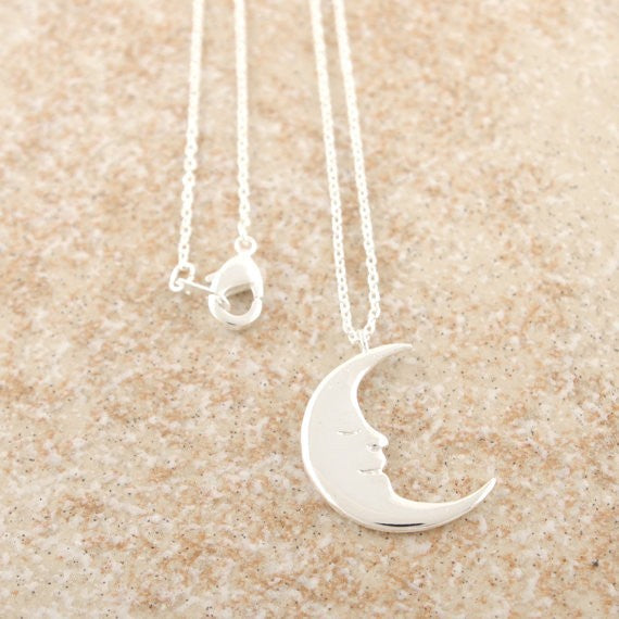 Half Moon Silver Necklace