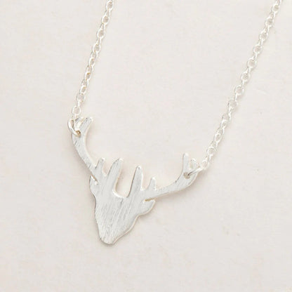Silver Deer Horn Necklace